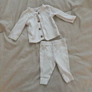 Carter's Cream Baby Outfit with Wooden Buttons